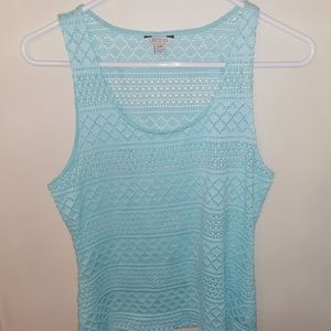 GUESS Blue tank top crochet XS